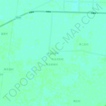 Topografische Karte 布古后街村, Höhe, Relief