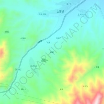Topografische Karte 新建, Höhe, Relief