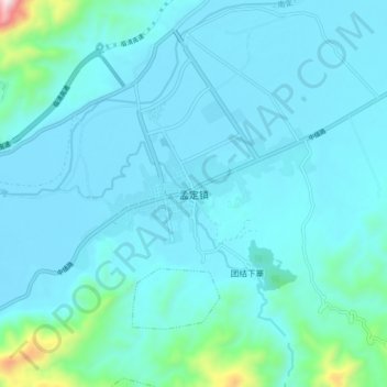 Topografische Karte 孟定镇, Höhe, Relief