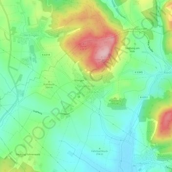 Topografische Karte Tannenkirch, Höhe, Relief