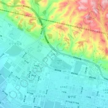 Topografische Karte 石家湾, Höhe, Relief