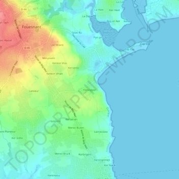 Topografische Karte Kerscolper, Höhe, Relief