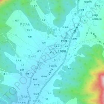 Topografische Karte 桥北, Höhe, Relief