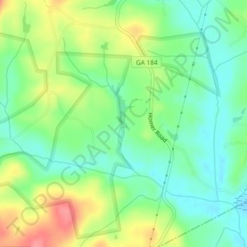 Topografische Karte Anderson Pond Dam, Höhe, Relief
