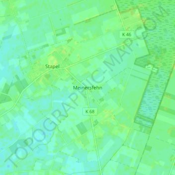 Topografische Karte Meinersfehn, Höhe, Relief