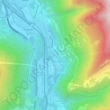 Topografische Karte Le Bouchet, Höhe, Relief