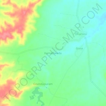 Topografische Karte Kamathwada, Höhe, Relief