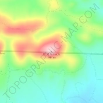 Topografische Karte Wolf Pinnacle, Höhe, Relief