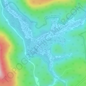Topografische Karte Cranberry Glades, Höhe, Relief