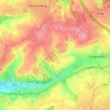 Topografische Karte Bosschenhuizen, Höhe, Relief