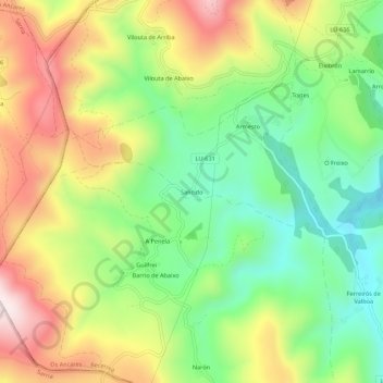 Topografische Karte Sancido, Höhe, Relief