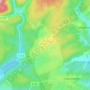 Topografische Karte Nehwiller, Höhe, Relief