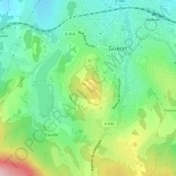 Topografische Karte Grancher, Höhe, Relief