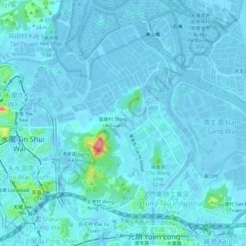 Topografische Karte 大井圍, Höhe, Relief