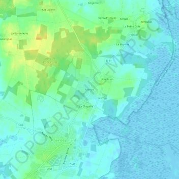 Topografische Karte Marlais, Höhe, Relief