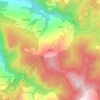 Topografische Karte anuli, Höhe, Relief