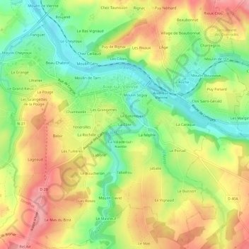 Topografische Karte La Côte, Höhe, Relief