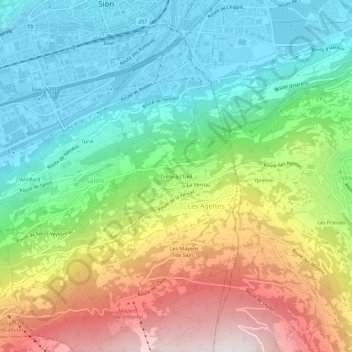 Topografische Karte Crête-à-l'Oeil, Höhe, Relief