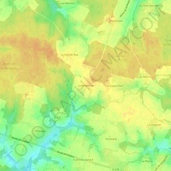 Topografische Karte La Madeleine, Höhe, Relief