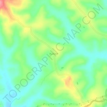 Topografische Karte Kukke, Höhe, Relief