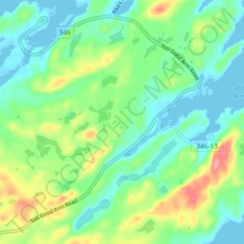 Topografische Karte Herring Neck, Höhe, Relief