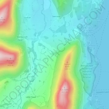 Topografische Karte Skelgill, Höhe, Relief