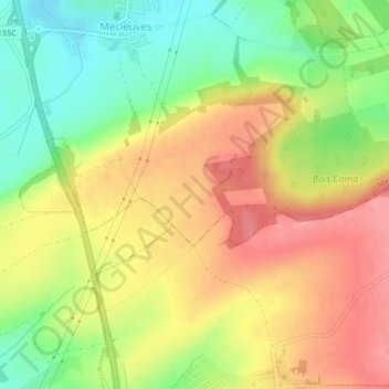 Topografische Karte Lanoue, Höhe, Relief