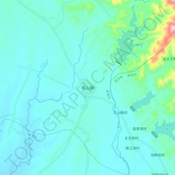 Topografische Karte 丰山镇, Höhe, Relief