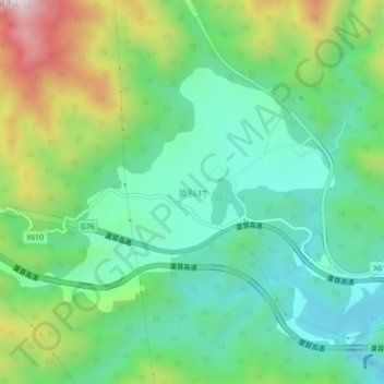 Topografische Karte 黄斜村, Höhe, Relief