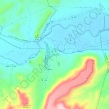 Topografische Karte Abiquiu, Höhe, Relief