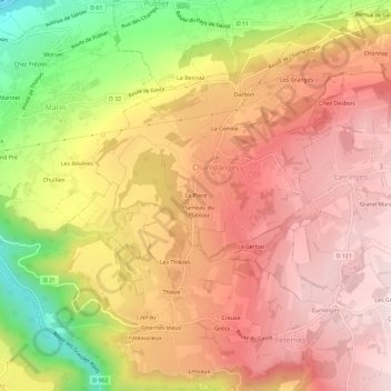 Topografische Karte La Place, Höhe, Relief