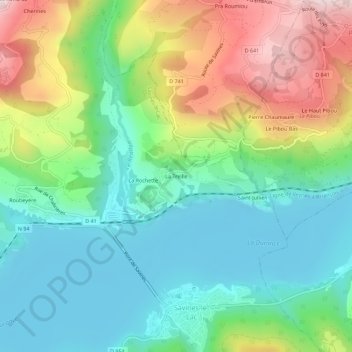 Topografische Karte La Treille, Höhe, Relief
