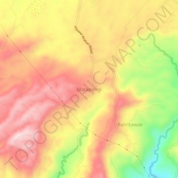Topografische Karte Marapangi, Höhe, Relief