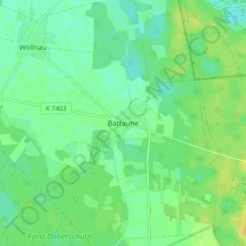Topografische Karte Battaune, Höhe, Relief