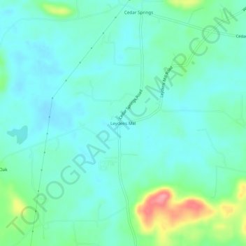 Topografische Karte Leydens Mill, Höhe, Relief