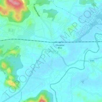 Topografische Karte Chandor, Höhe, Relief