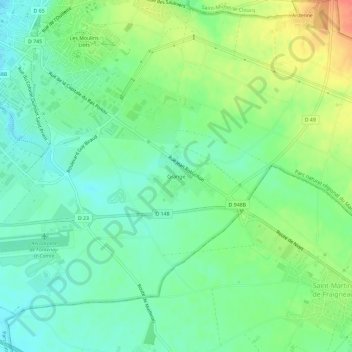 Topografische Karte Grange, Höhe, Relief