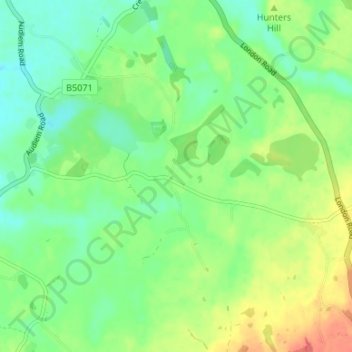 Topografische Karte Hunsterson, Höhe, Relief