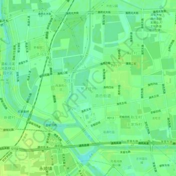 Topografische Karte 焦王庄村, Höhe, Relief