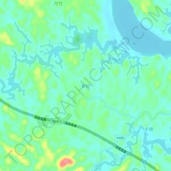 Topografische Karte 新妙, Höhe, Relief