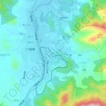 Topografische Karte 塔脚, Höhe, Relief