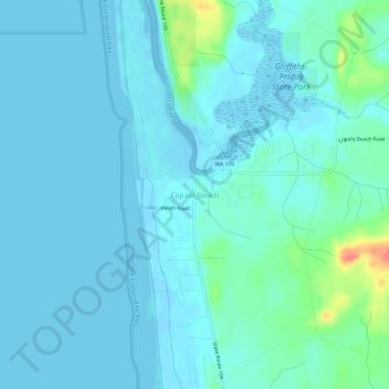 Topografische Karte Copalis Beach, Höhe, Relief