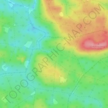 Topografische Karte Gump Höhle, Höhe, Relief