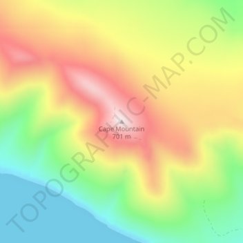 Topografische Karte Cape Mountain, Höhe, Relief
