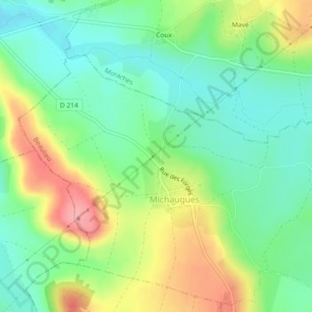 Topografische Karte Le Chemin de Saint-Leonard, Höhe, Relief