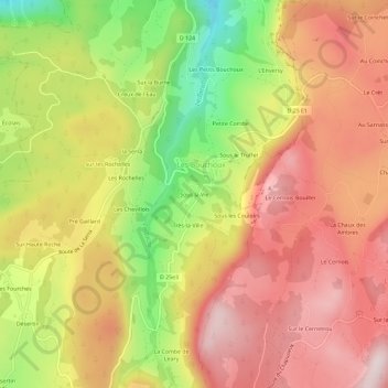 Topografische Karte Sous la Vie, Höhe, Relief