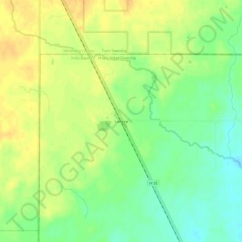 Topografische Karte Lathrop, Höhe, Relief