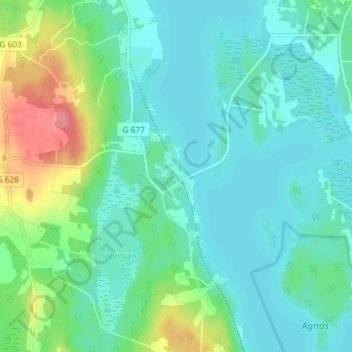 Topografische Karte Torne, Höhe, Relief