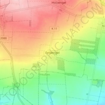 Topografische Karte Feldengel, Höhe, Relief