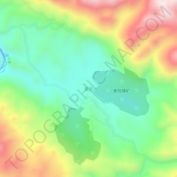 Topografische Karte 普阳, Höhe, Relief